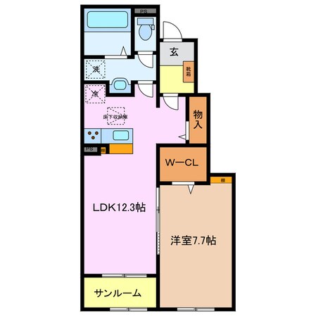 南四日市駅 徒歩8分 1階の物件間取画像